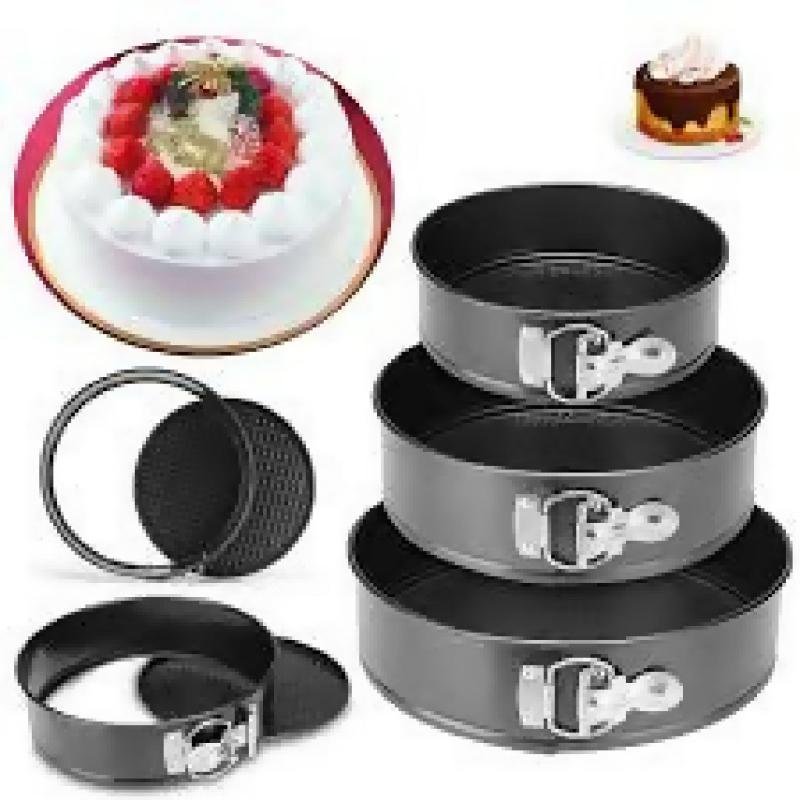 3pcs Round Cake Baking Mold Tin Tray Pan Bakeware Kit Kitchen DIY Desserts Baking