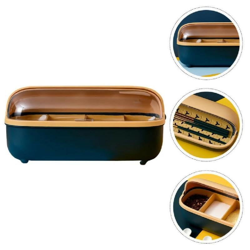 4 Compartment Acrylic Spice Container Set Household Storage Box