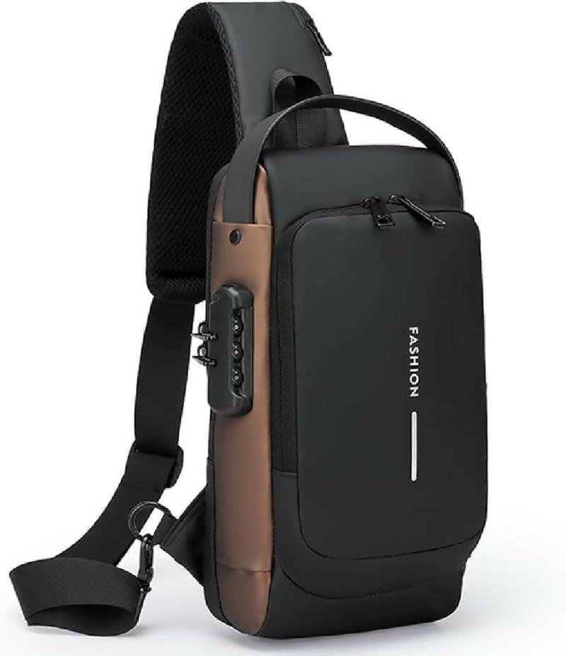 Chest Bag Multifunction Crossbody Sport Running Travel Sling Pack Anti theft USB Charge Shoulder Messenger Pack Luxury Brand Men