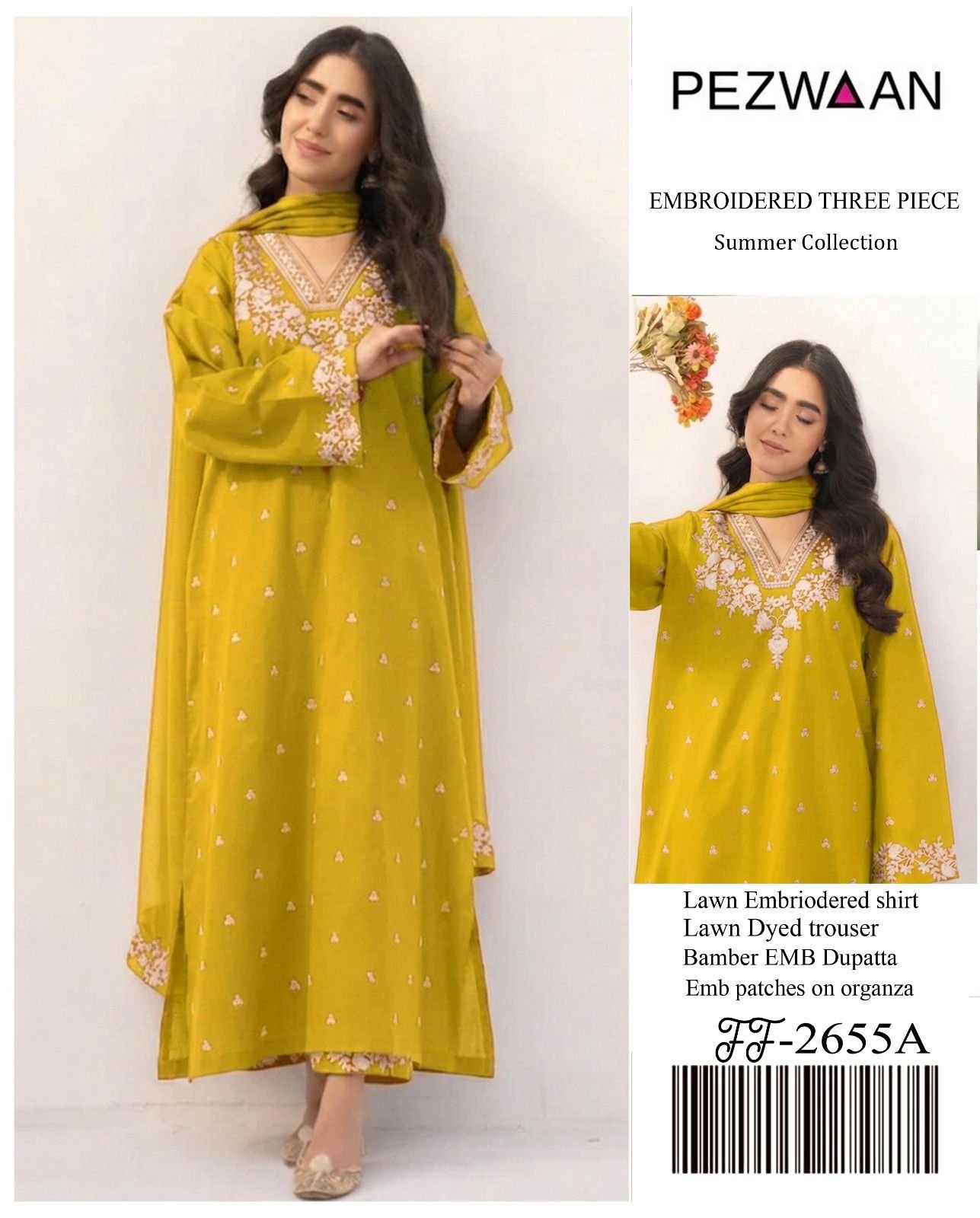 Embroidery lawn 3Piece 