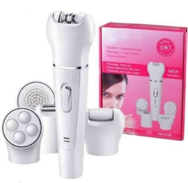 Kemei 5 in 1 Women Rechargeable Epilator Electric Face Hair Removal