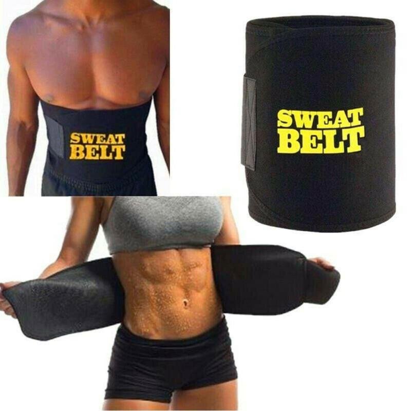Men & Women Neoprene Waist Sweat Belt Adjustable Workout Waist Support Belt for Fitness & Exercise