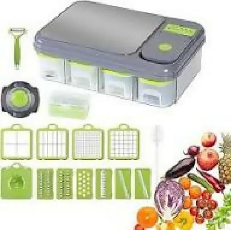 Multifunctional Vegetable Chopper with Container And Cutting Board Suitable for Chopping