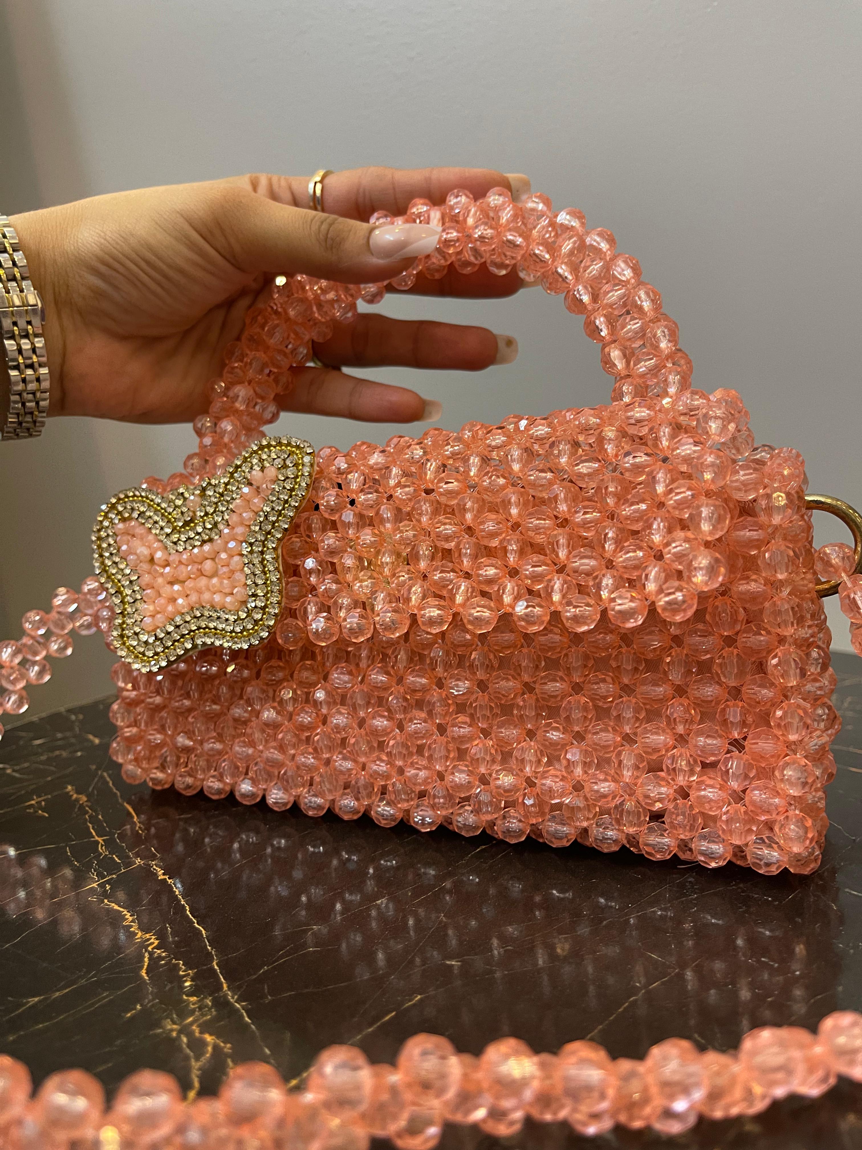 Pink beaded bag