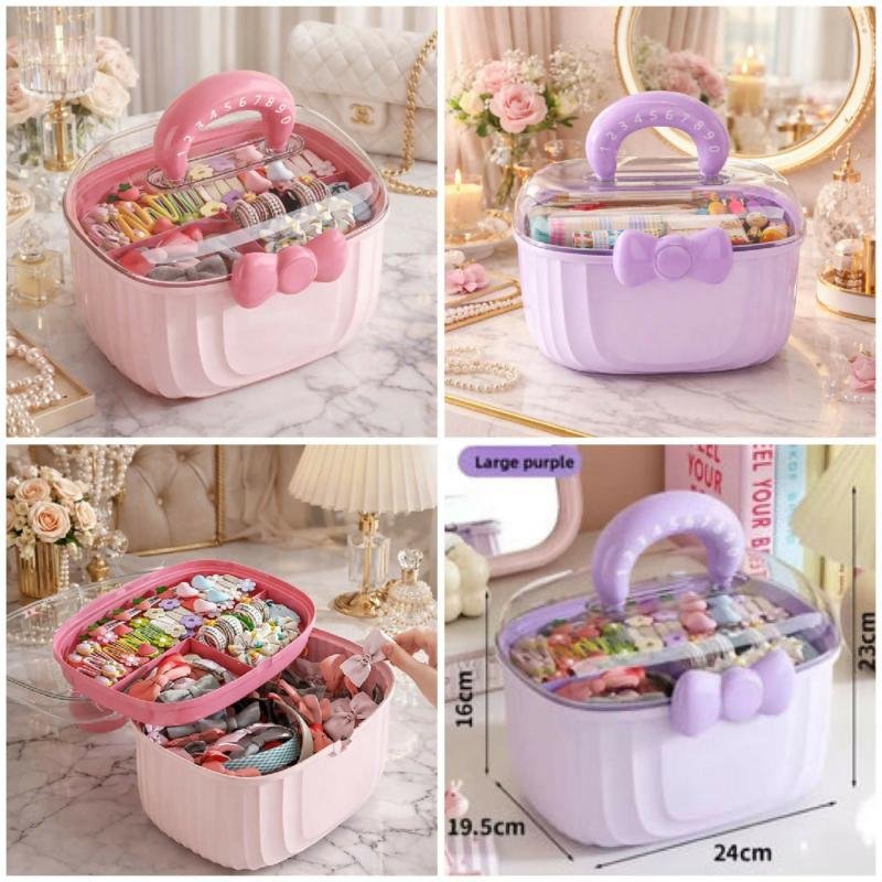 Princess Beauty Organizer Box Cute Lockable Hair Accessories Storage Case