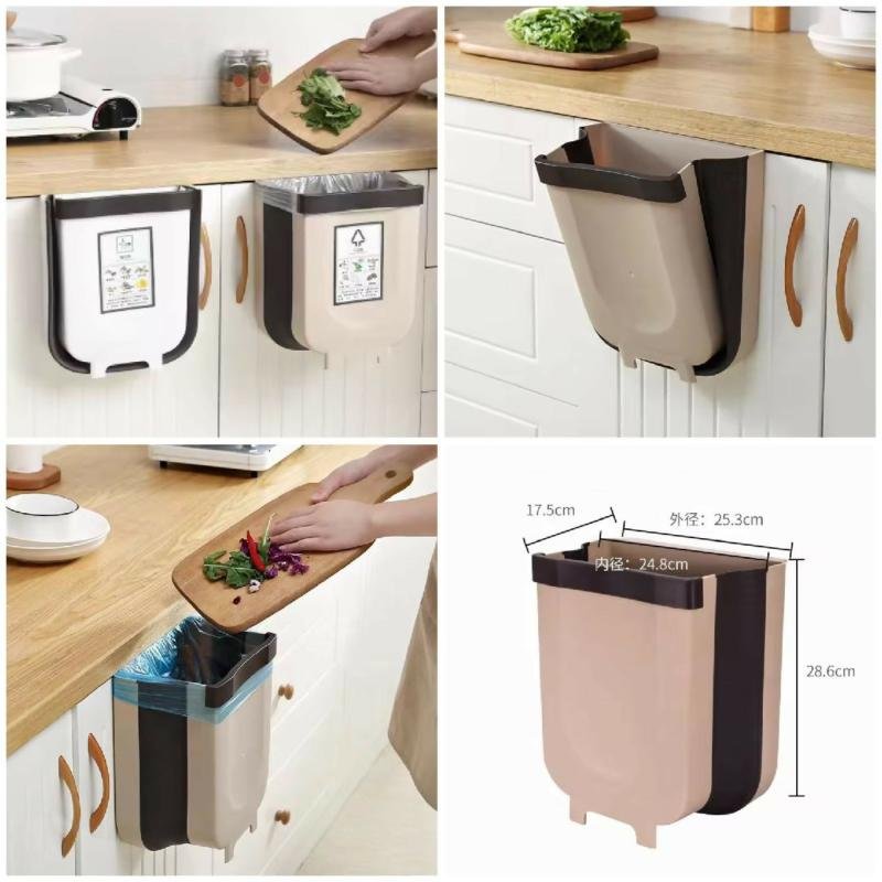 Rectangle Foldable Waste Bin for Kitchen Washroom and Cabinet