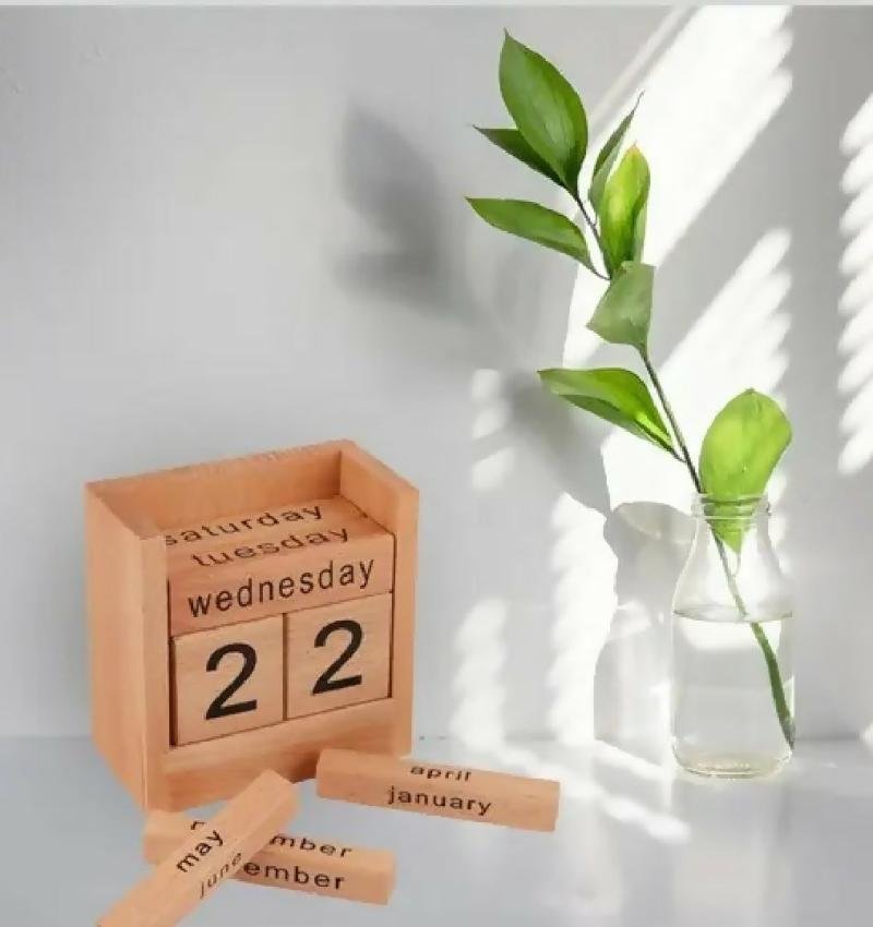 Table decoration calendar wooden material
